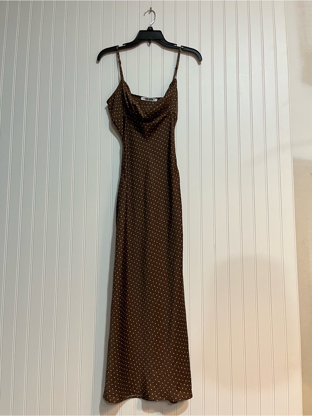 Ciao Lucia Brown Polka Dot Midi Slip Dress - Picture 4 of 6